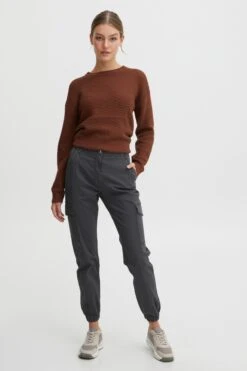 OXMO Cargohosen Tapered Cargohose Frauen Grau 8 OXMO Cargohosen Tapered Cargohose Frauen Grau -OXMO Verkaufs-Shop 87beddc98c43180714969d9b4eb10445