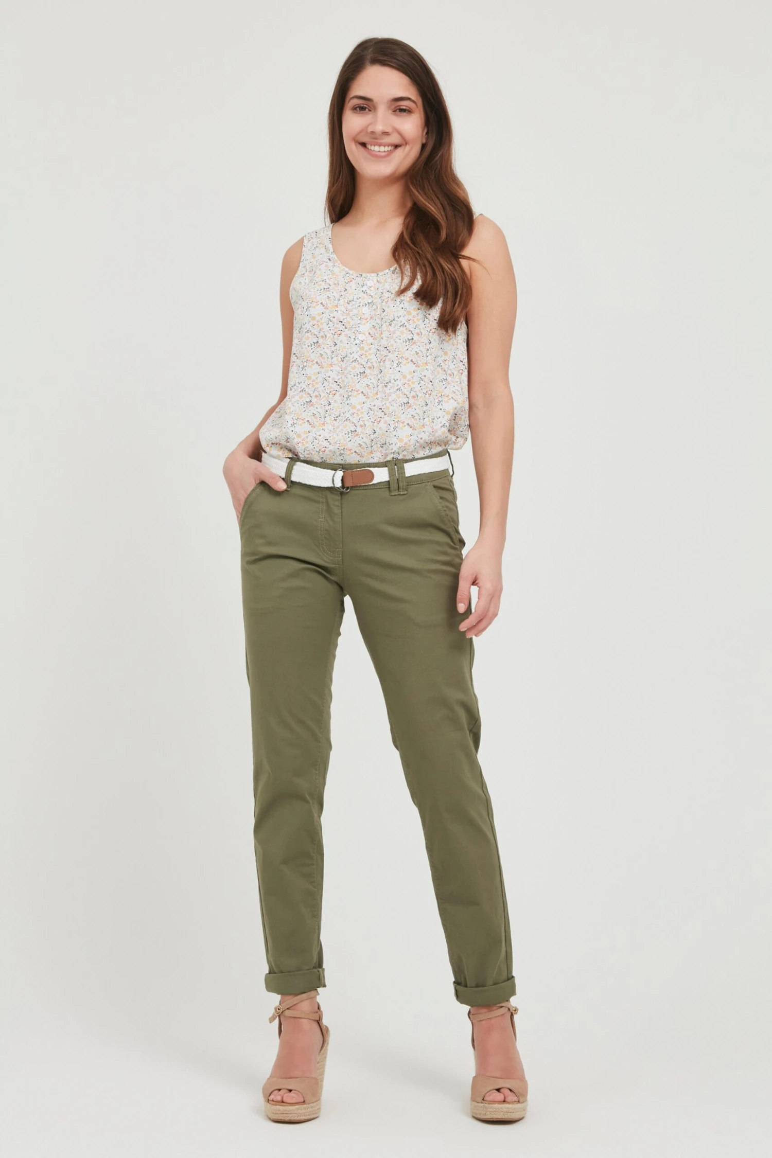 OXMO Chinos Slimfit Hose Chakira Frauen Khaki 3 OXMO Chinos Slimfit Hose Chakira Frauen Khaki – Bild 3