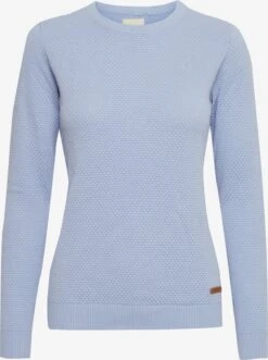 OXMO Feinstrickpullover Strickpullover Sarah Frauen Himmelblau