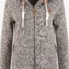 OXMO Sweatjacken Strickfleecejacke Thory Frauen Graumeliert