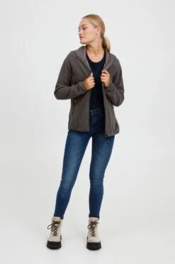 OXMO Outdoorjacken Fleecejacke FINJA Frauen Grau -OXMO Verkaufs-Shop 94a57c49559289241e6d7e43f2917732