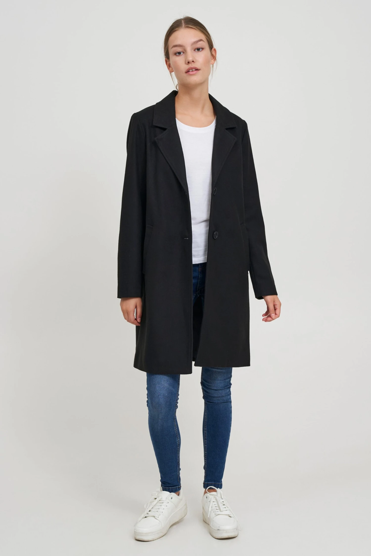 OXMO Übergangsjacken Wollmantel "Neta" Frauen Schwarz 3 OXMO Übergangsjacken Wollmantel "Neta" Frauen Schwarz – Bild 3