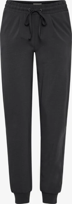 OXMO Stoffhosen Tapered Bundfaltenhose Oxodette Frauen Schwarz
