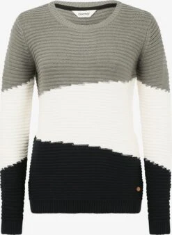 OXMO Feinstrickpullover Pullover Olma Frauen Grau