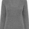 OXMO Rollkragenpullover Pullover Nancy Frauen Graumeliert