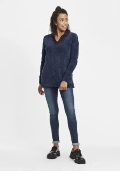 OXMO Feinstrickpullover Pullover Esmira Frauen Blau -OXMO Verkaufs-Shop aae62a5f5245d5b92228b49c377ef402