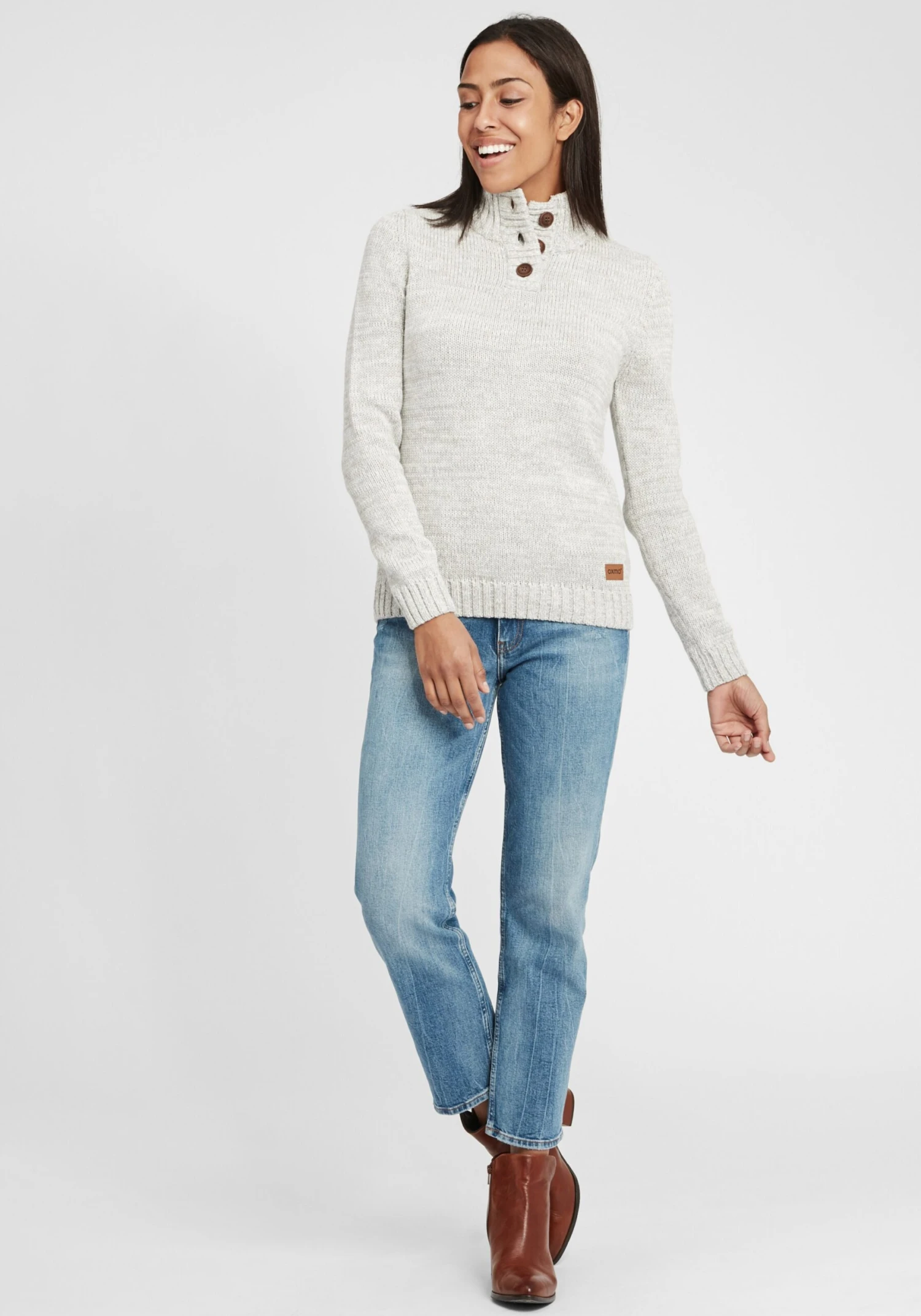 OXMO Rollkragenpullover Strickpullover Philicita Frauen Grau 3 OXMO Rollkragenpullover Strickpullover Philicita Frauen Grau – Bild 3