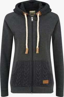 OXMO Sweatjacken Kapuzensweatjacke Matilda Frauen Grau