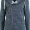 OXMO Sweatjacken Kapuzensweatjacke Vicky Zip Hood Long Frauen Blau
