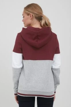 OXMO Hoodies Hoodie Omara Frauen Graumeliert / Weinrot -OXMO Verkaufs-Shop b2a19b9ec0c19ec0daf939ffdf1e2919