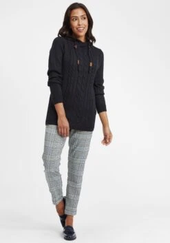 OXMO Kapuzenpullover Strickpullover Cable Frauen Schwarz -OXMO Verkaufs-Shop b5e39b7324a54b4d5907dc3f56deb8b9