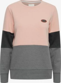 OXMO Sweatshirts Sweatshirt Trine Frauen Dunkelgrau / Graumeliert / Rosa