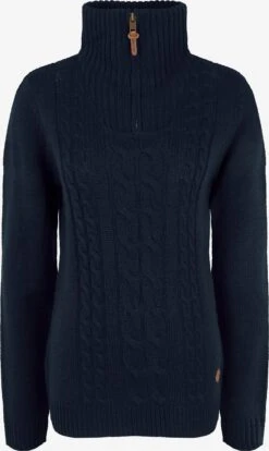 OXMO Rollkragenpullover Strickpullover Carry Frauen Blau