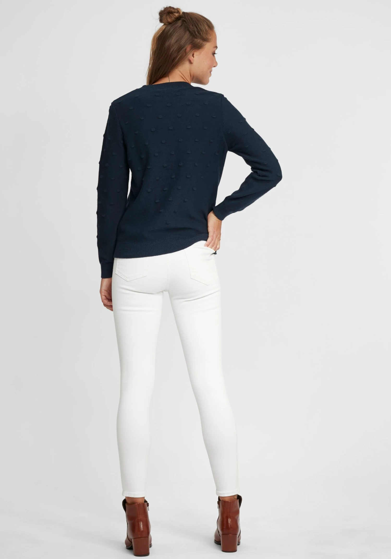 OXMO Feinstrickpullover Pullover Dotta Frauen Dunkelblau 4 OXMO Feinstrickpullover Pullover Dotta Frauen Dunkelblau – Bild 4