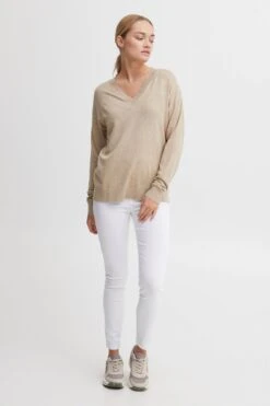 OXMO Feinstrickpullover Pullover Frauen Dunkelbeige -OXMO Verkaufs-Shop ba9f30961e32bfe77d7a74d0cdeba351