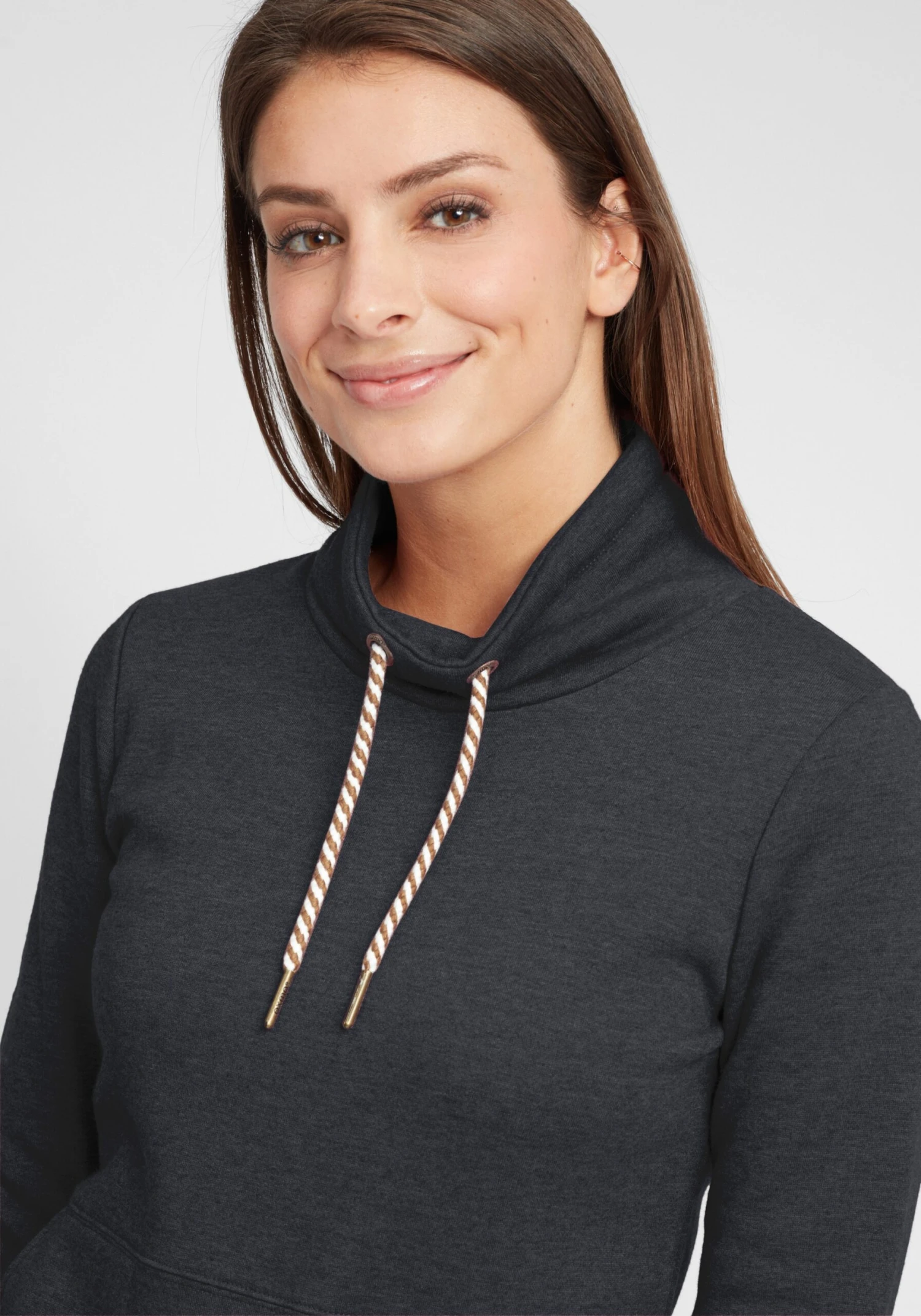 OXMO Feinstrickpullover Hoodie Vimpa Frauen Grau / Basaltgrau / Dunkelgrau 5 OXMO Feinstrickpullover Hoodie Vimpa Frauen Grau / Basaltgrau / Dunkelgrau – Bild 5