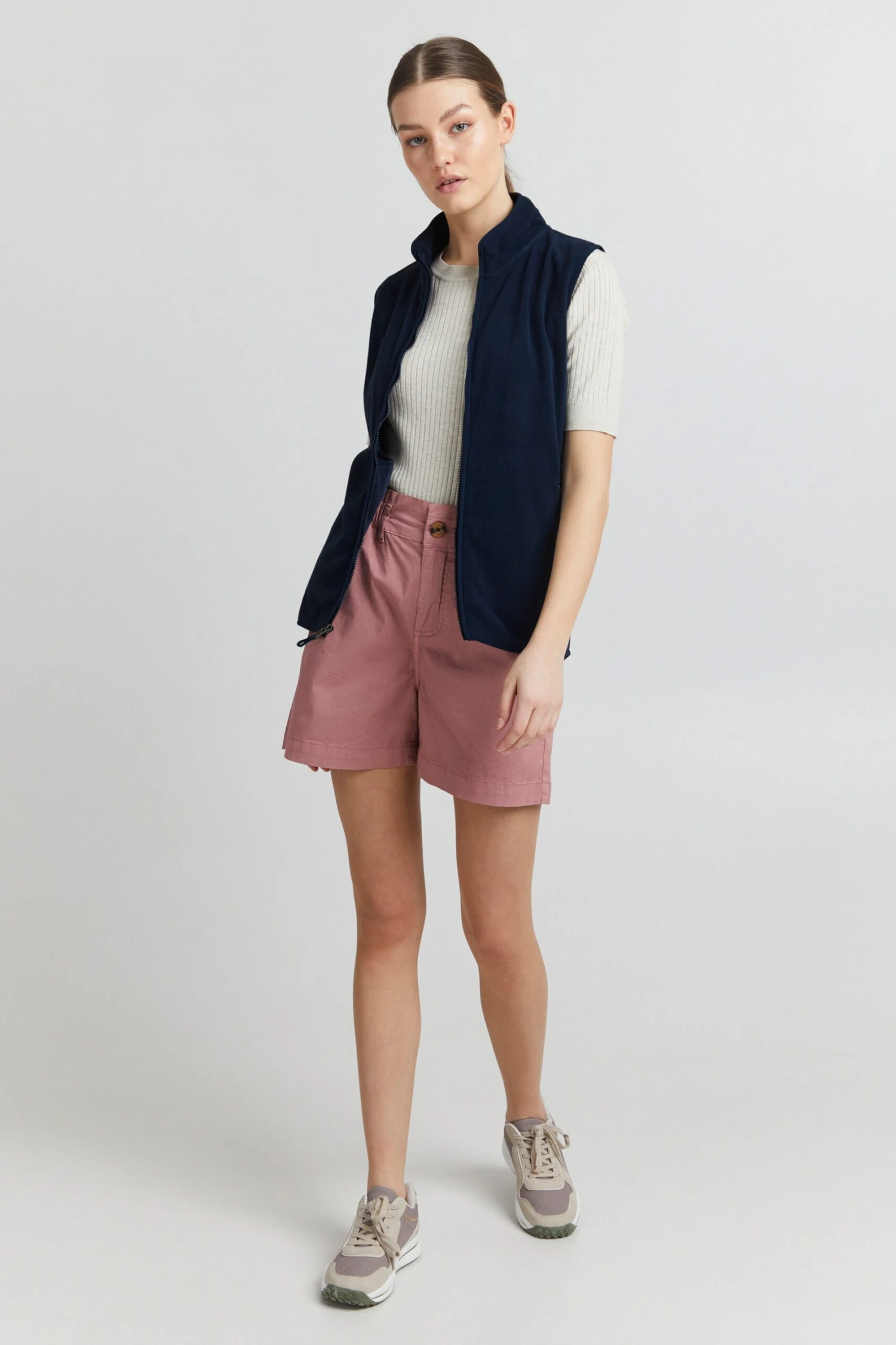 OXMO Westen Fleeceweste Ragnara Frauen Dunkelblau / Blaumeliert 3 OXMO Westen Fleeceweste Ragnara Frauen Dunkelblau / Blaumeliert – Bild 3