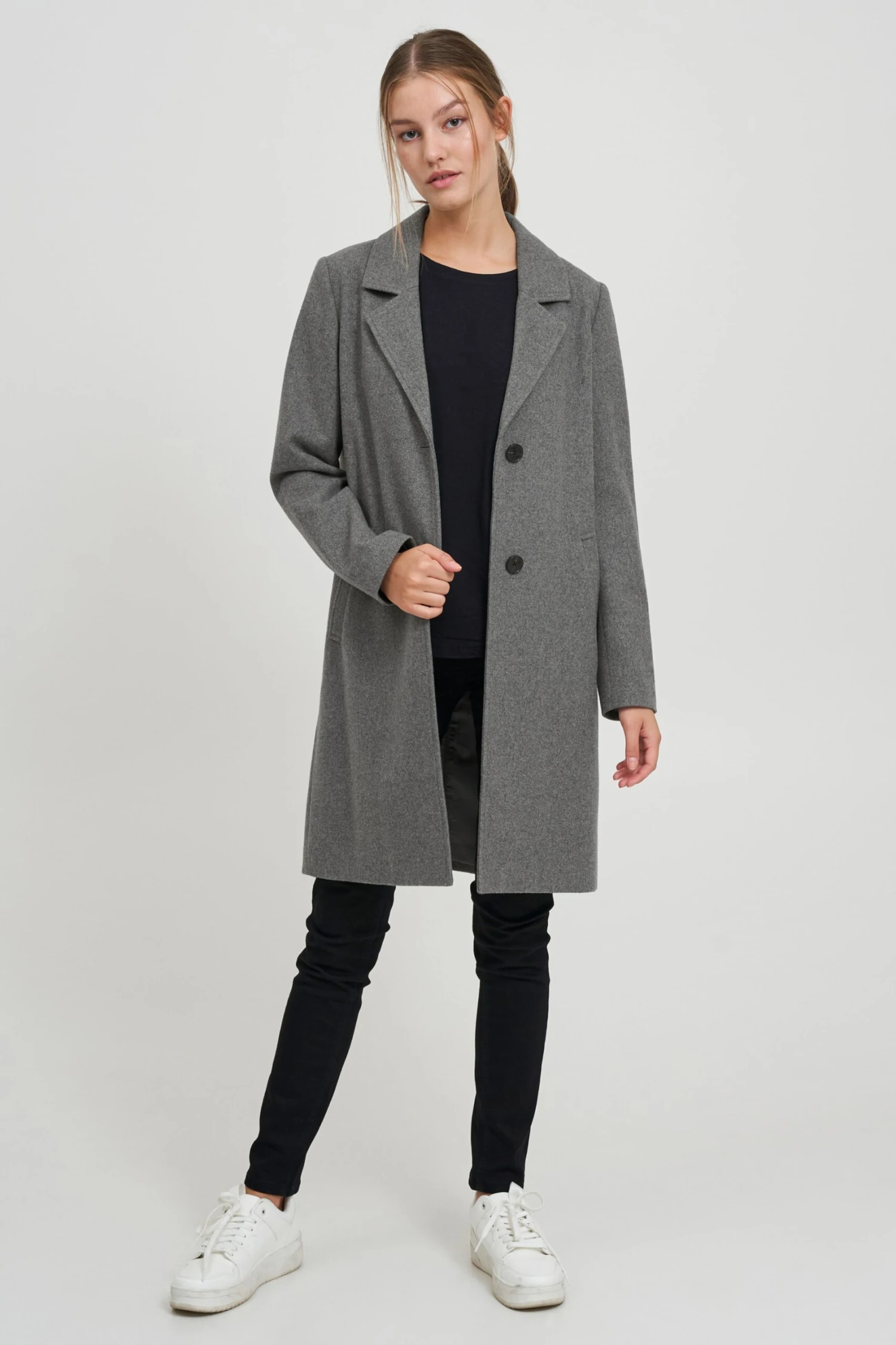 OXMO Übergangsjacken Wollmantel Neta Frauen Graumeliert 3 OXMO Übergangsjacken Wollmantel Neta Frauen Graumeliert – Bild 3