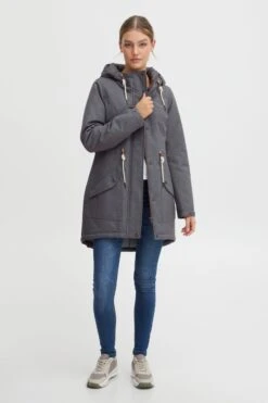 OXMO Jacken Parka Melly Frauen Dunkelgrau -OXMO Verkaufs-Shop c352ed0969a9f79dc7b70941dd36810b