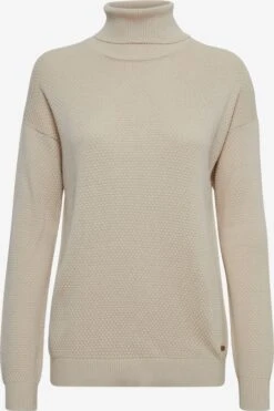 OXMO Strickjacken Rollkragenpullover Sina Frauen Creme