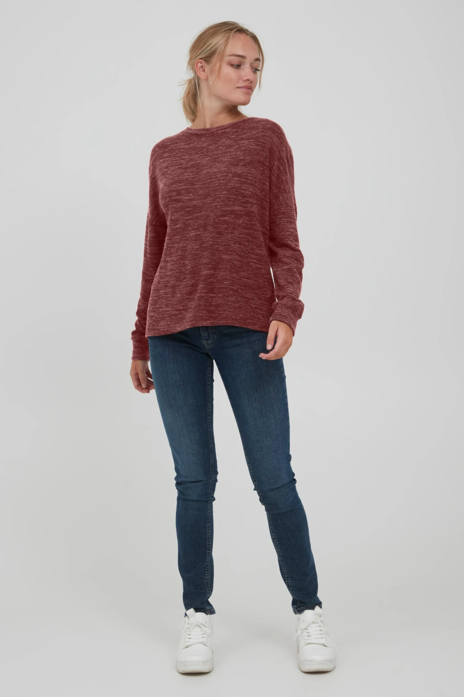 OXMO Sweatshirts Sweatshirt Benta Frauen Braunmeliert 3 OXMO Sweatshirts Sweatshirt Benta Frauen Braunmeliert – Bild 3