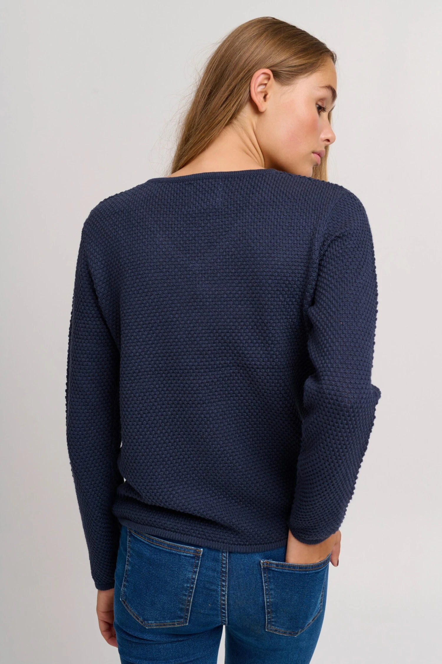 OXMO Pullover Strickpullover "HANNA" Frauen Blaumeliert 4 OXMO Pullover Strickpullover "HANNA" Frauen Blaumeliert – Bild 4