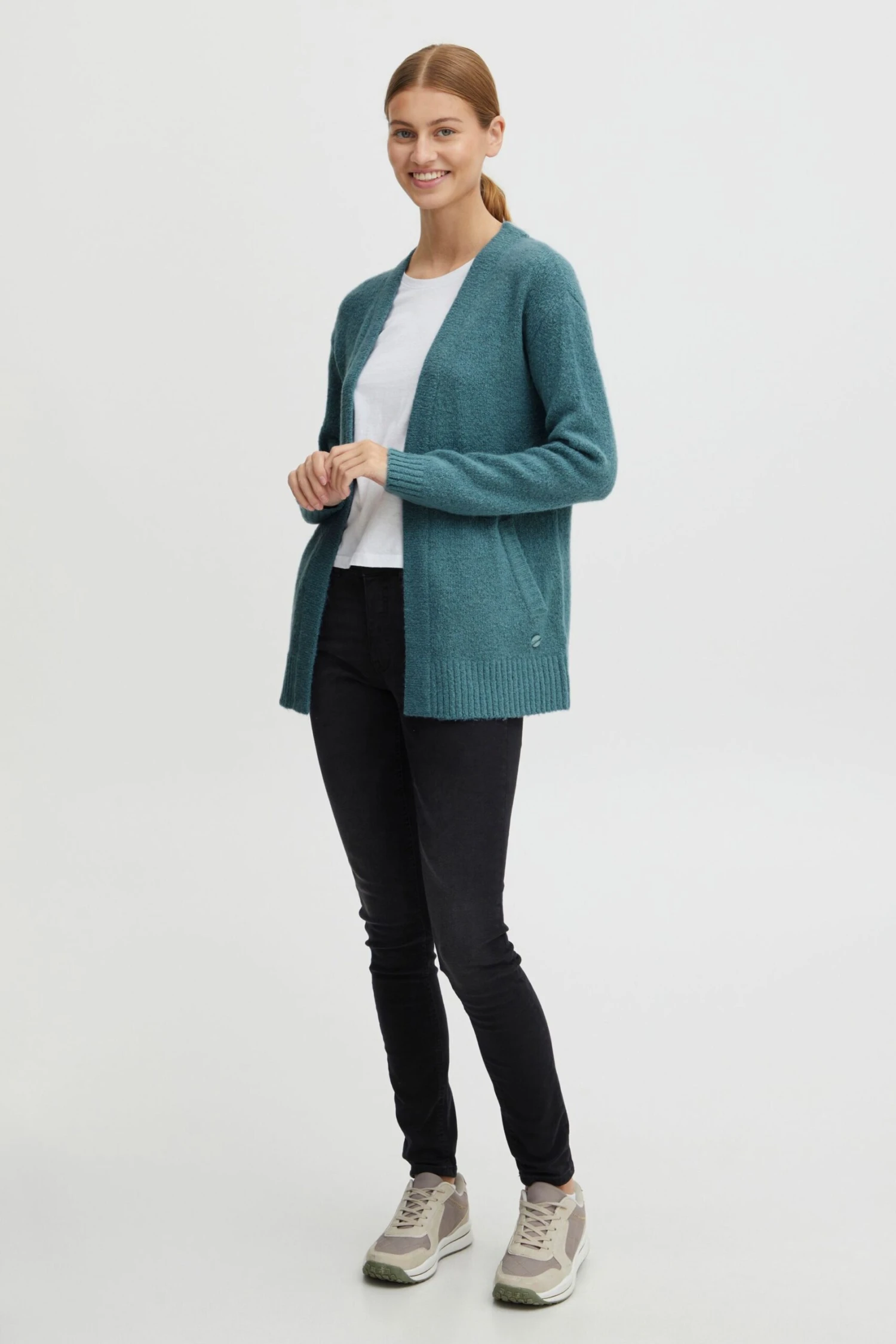 OXMO Strickjacken Strickjacke Frauen Blau 4 OXMO Strickjacken Strickjacke Frauen Blau – Bild 4