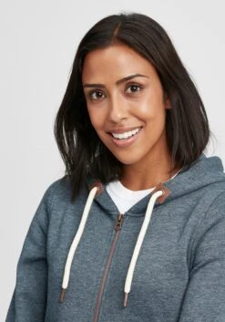 OXMO Sweatjacken Sweatjacke Vicky Straight-Zip Frauen Blau -OXMO Verkaufs-Shop d444bc2caac0487cc3d1a6dc0f94b80b