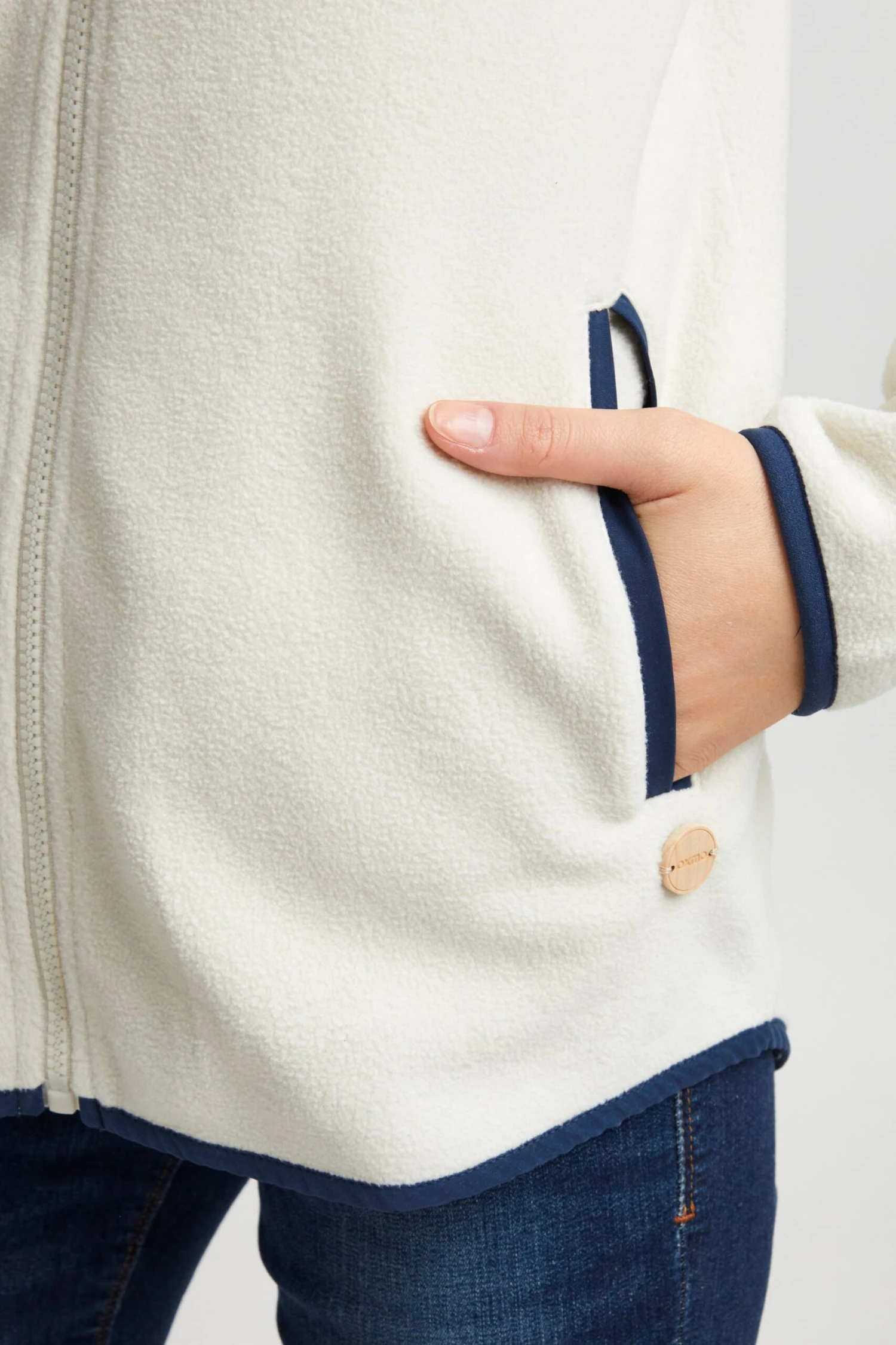 OXMO Sweatjacken Sweatjacke MALIN Frauen Beige / Dunkelblau 6 OXMO Sweatjacken Sweatjacke MALIN Frauen Beige / Dunkelblau – Bild 6