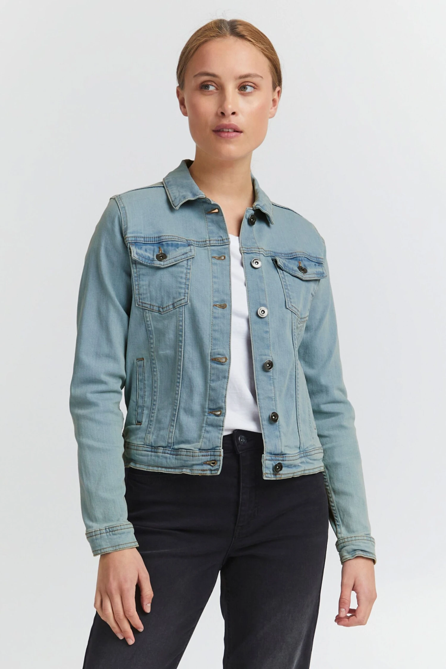 OXMO Jeansjacken Jeansjacke Fria Frauen Blau 2 OXMO Jeansjacken Jeansjacke Fria Frauen Blau – Bild 2