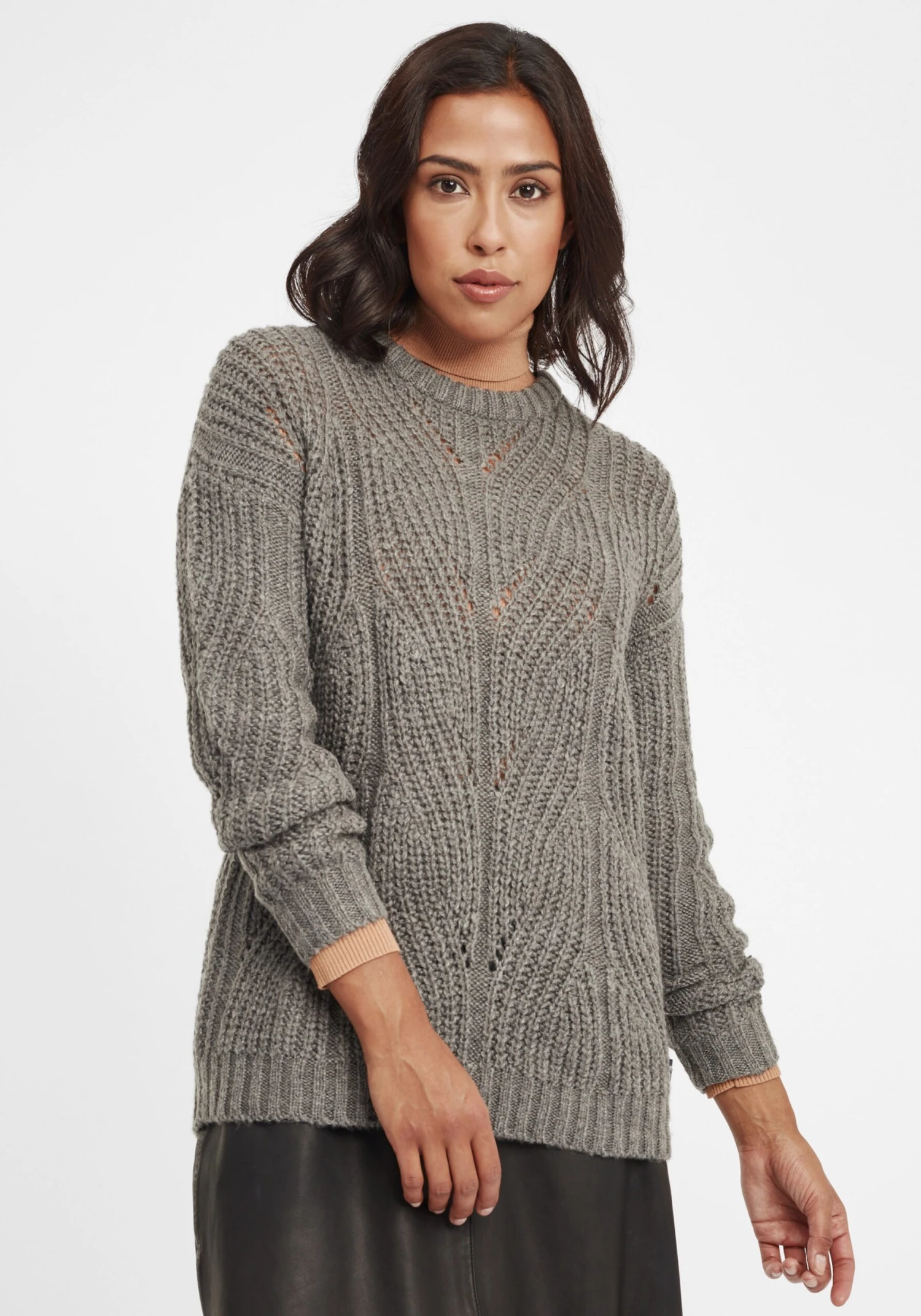 OXMO Feinstrickpullover Pullover Chiara Frauen Grau 2 OXMO Feinstrickpullover Pullover Chiara Frauen Grau – Bild 2