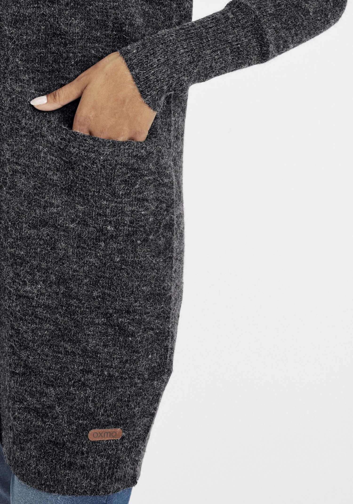 OXMO Strickjacken Strickjacke Neli Frauen Grau 6 OXMO Strickjacken Strickjacke Neli Frauen Grau – Bild 6