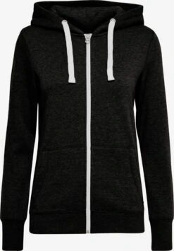 OXMO Sweatjacken Kapuzensweatjacke Frauen Schwarz