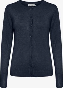 OXMO Strickjacken Strickcardigan Hlin Frauen Dunkelblau