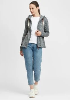 OXMO Sweatjacken Strickfleecejacke Thory Frauen Grau -OXMO Verkaufs-Shop e4ba9ccf954dbb47506a0a43d0fb2d00