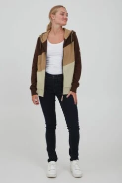 OXMO Sweatjacken Sweatjacke AGGI Frauen Braun -OXMO Verkaufs-Shop e7c66916ac6b08b2c6d834edfee9e457