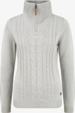 OXMO Rollkragenpullover Strickpullover Carry Frauen Grau