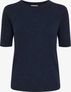 OXMO Pullover Kurzarmpullover Riona Frauen Dunkelblau