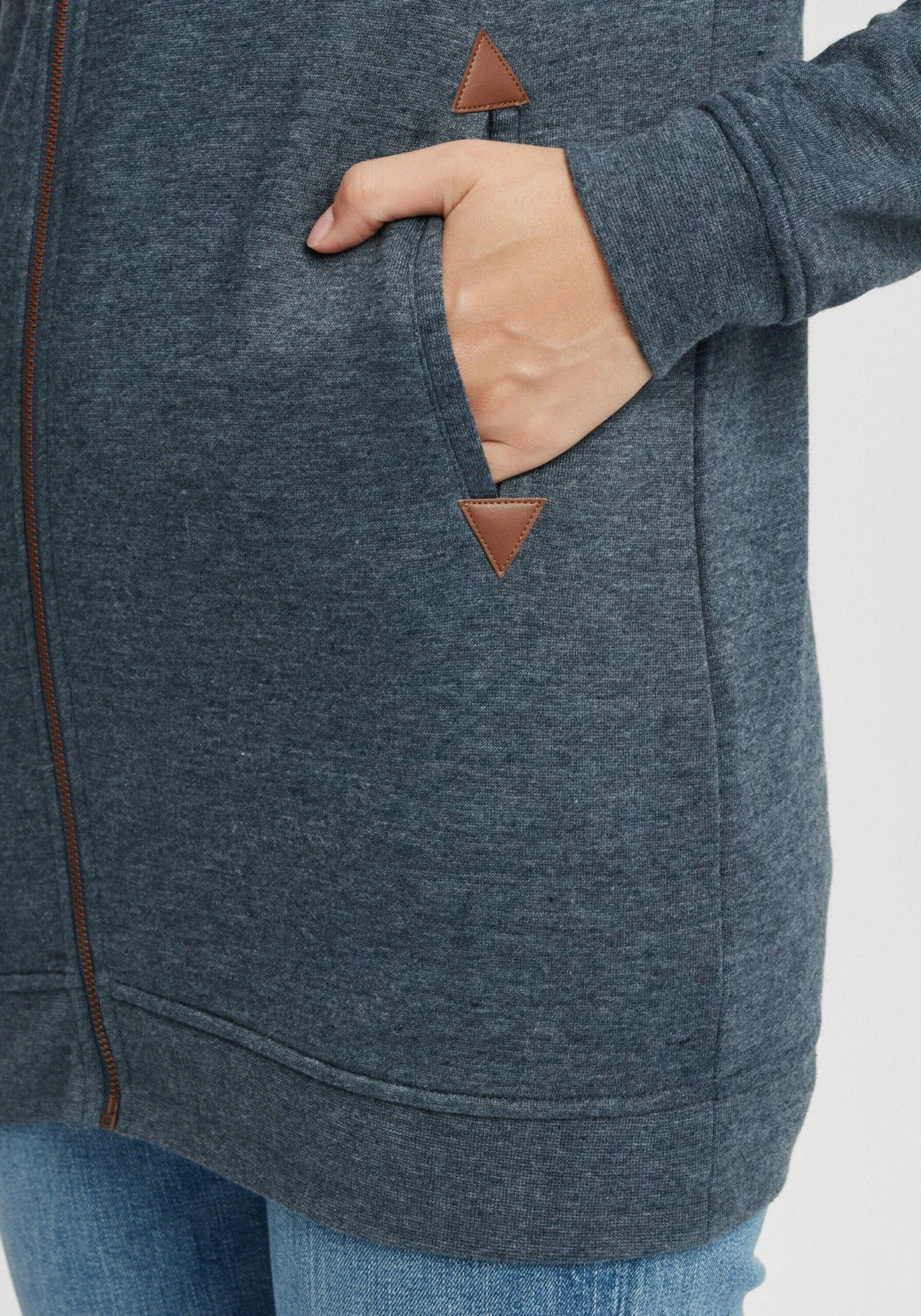 OXMO Sweatjacken Kapuzensweatjacke Vicky Zip Hood Long Frauen Blau 6 OXMO Sweatjacken Kapuzensweatjacke Vicky Zip Hood Long Frauen Blau – Bild 6